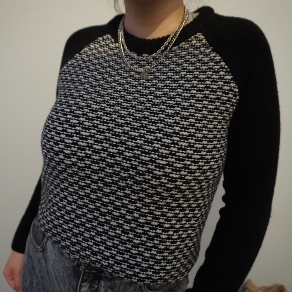 black and white sweater